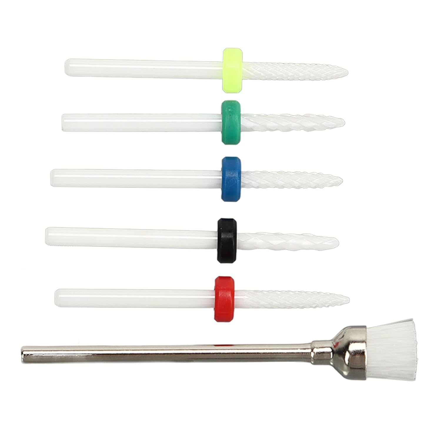Juego de 6 brocas para uñas, juego de 6 brocas de uñas de cerámica para salón de belleza, removedor de cutículas eléctricas, para artistas de uñas,