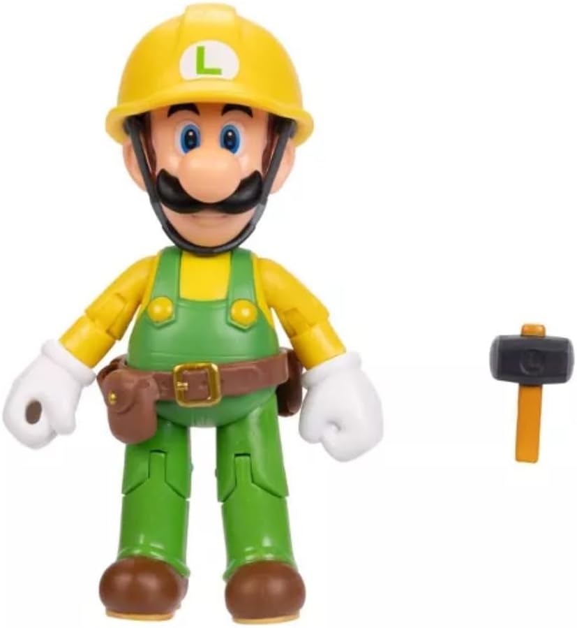 SUPER MARIO Builder Luigi – Figura de acción de 4 pulgadas