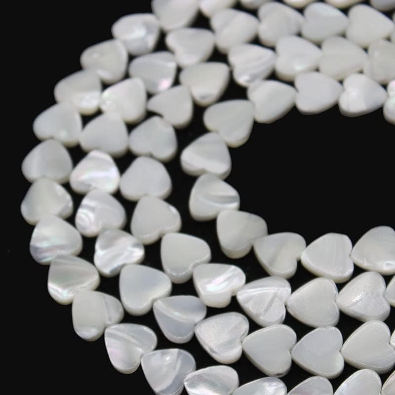 Cuentas de concha de corazón blanco natural, cuentas de nácar, de agua dulce, para hacer joyas, bricolaje, collar, pulsera, accesorios hechos a mano