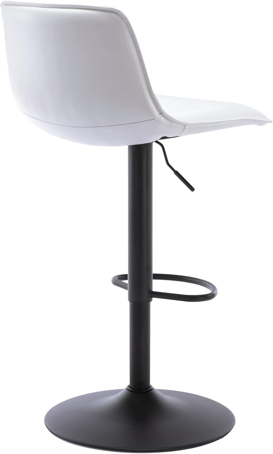 Brage Living Taburete de bar ajustable, moderno taburete giratorio de piel sintética con respaldo, silla de bar curva sin brazos para cocina,