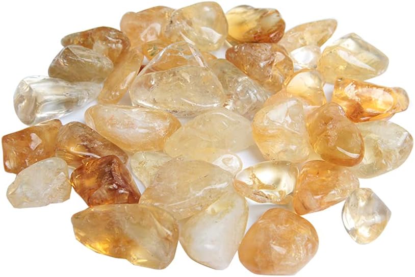 Acxico Cristales de piedras preciosas de cuarzo citrino de 3.53 oz 28-45 Piedras Gemas de piedras