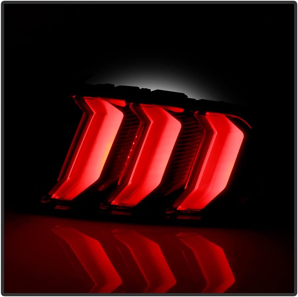 ACANII – Para 2015-2021 Ford Mustang Estilo Euro LED Señal secuencial Tubo Blanco Luces Traseras Luces Traseras Par Izquierdo+Derecho