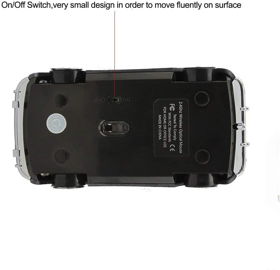 Aikchi Ratón inalámbrico para coche deportivo, ratón óptico 3D para computadora portátil de escritorio, ratones de computadora para JKC (rojo)