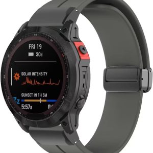 Correa deportiva Conm para Garmin Fenix 7x76x Gps65x5, correa magnética de repuesto de silicona de 0.866in y 1.024in Correa deportiva Conm para Garmin Fenix 7x76x Gps65x5, correa magnética de repuesto de silicona de 0.866in y 1.024in