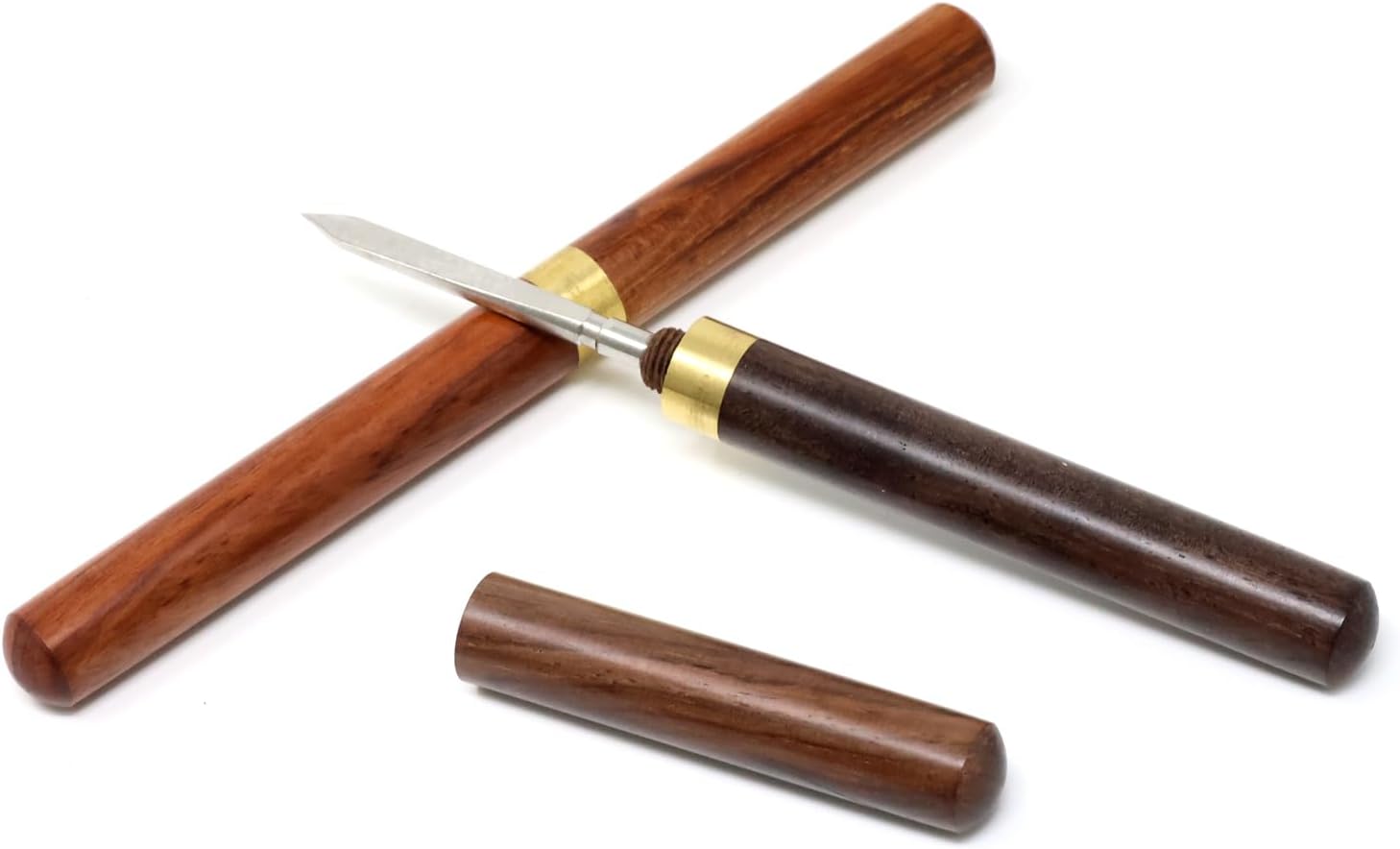 Honbay 2 agujas de cuchillo de té de acero inoxidable con mango de madera, herramientas portátiles para picahielo de cocina, cono de hielo para el