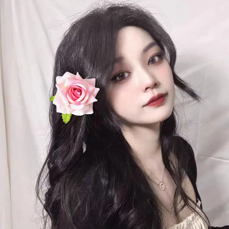 Pinzas para el pelo de rosas para mujer, color rojo, rosa, blanco, rosa, rosa, rosa, rosa, blanco, pasadores para el cabello, horquillas florales,