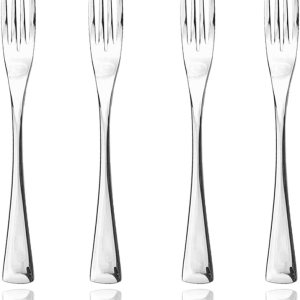 JASHII Juego de 4 tenedores de postre de acero inoxidable 1810, utensilios de cubiertos pulidos con espejo, ideal para degustaciones, pasteles y uso JASHII Juego de 4 tenedores de postre de acero inoxidable 1810, utensilios de cubiertos pulidos con espejo, ideal para degustaciones, pasteles y uso