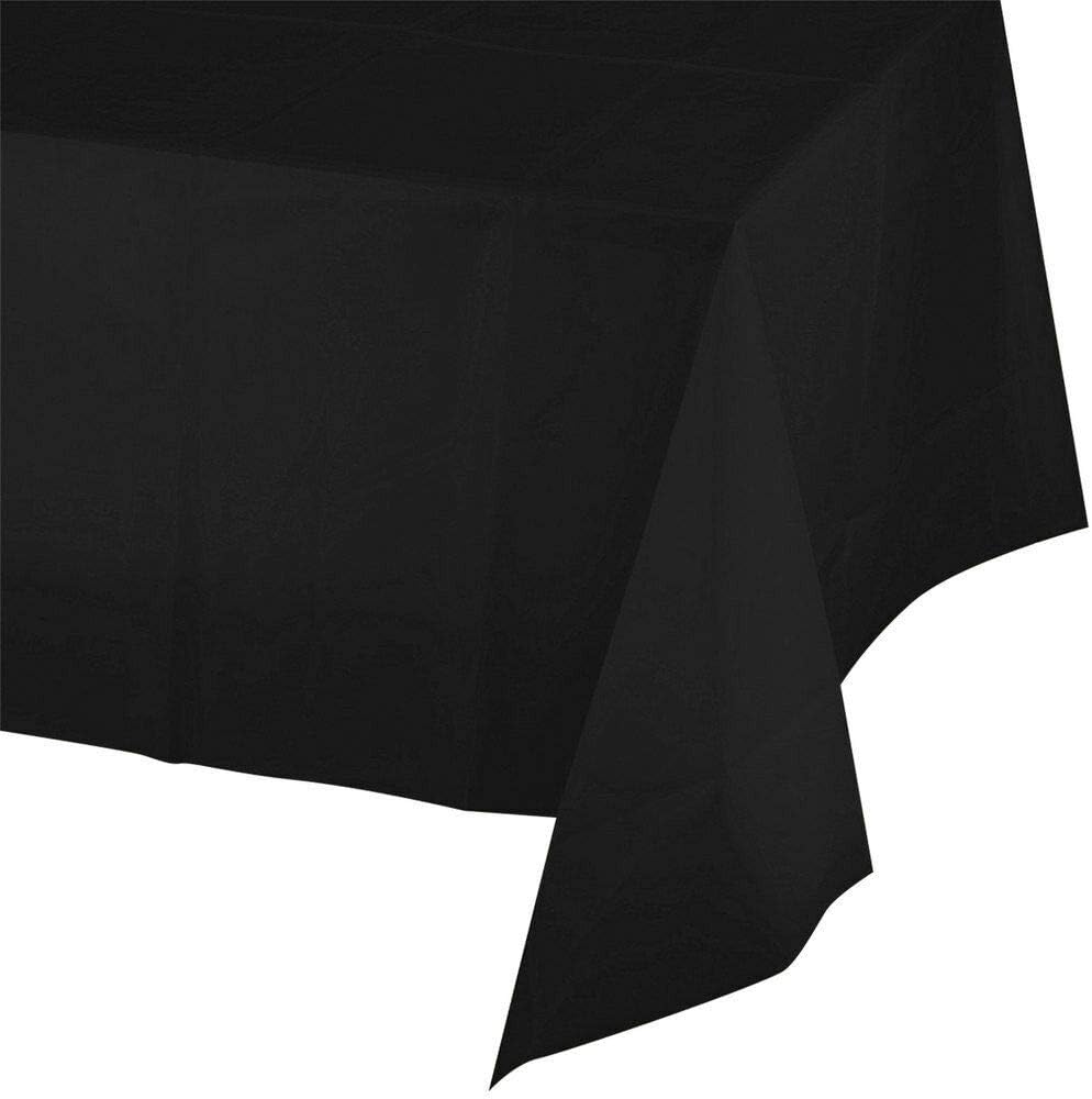 ROYAL7 – Paquete de 3 manteles rectangulares de plástico desechables para picnic, cumpleaños, barbacoa, fiesta, boda (negro, rectangular, 54