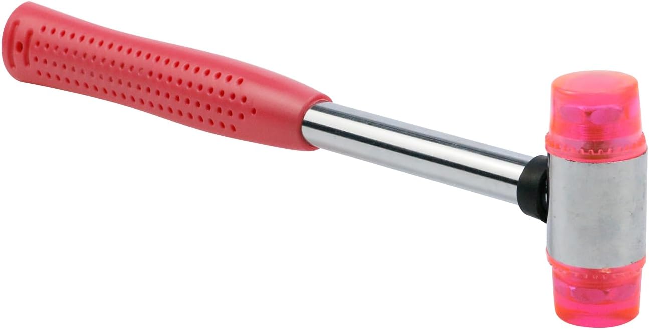 Mazo de martillo suave de doble cara, mazo de goma, martillo de plástico y goma de doble cabeza para joyas, manualidades de cuero, madera,