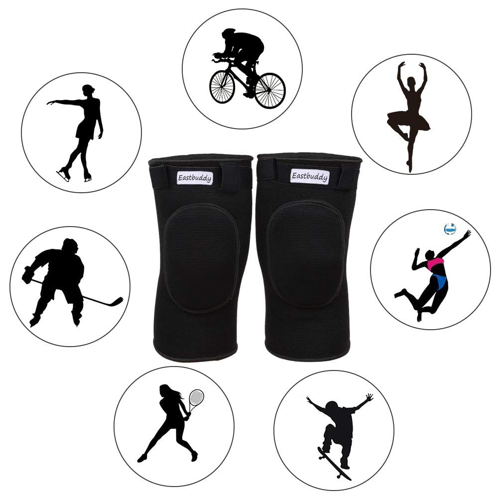 EASTBUDDY Rodilleras de voleibol para mujeres, hombres y niñas, rodilleras antideslizantes para evitar colisiones con esponja gruesa para baile,