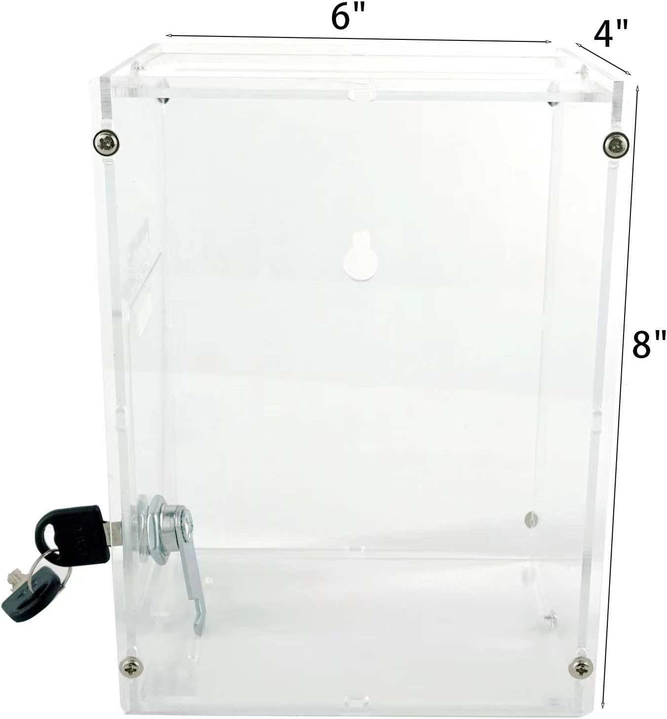 Caja de votación de donación acrílica en la pared para recaudación de fondoscaja de sugerencias (transparente)