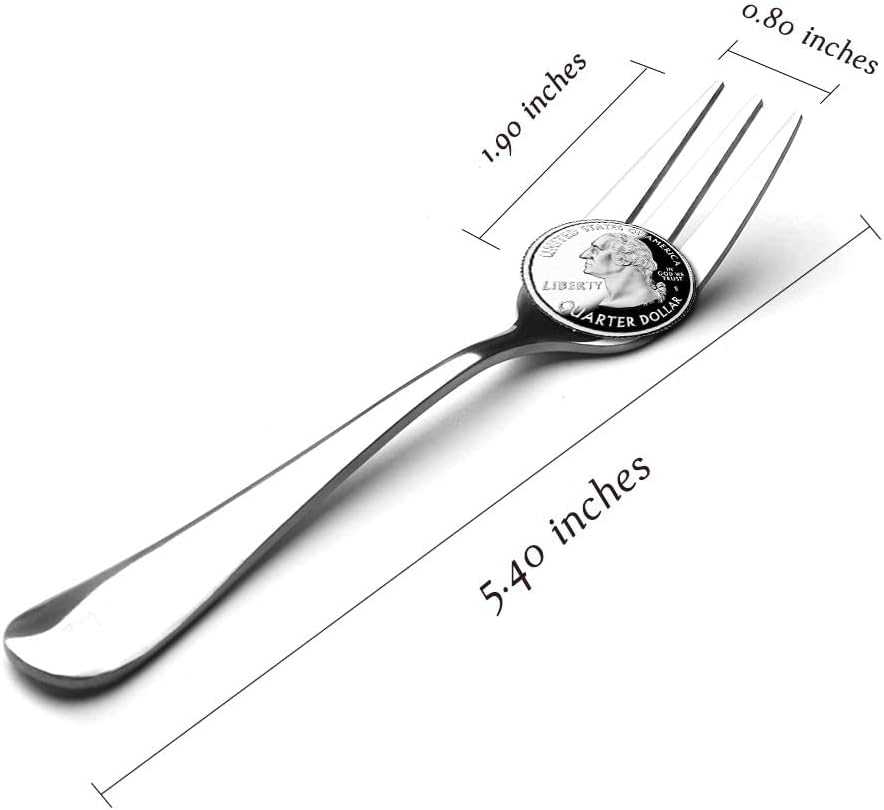 Juego de 24 tenedores pequeños para aperitivos y cucharas demitasse de acero inoxidable, de 5.4 pulgadas, para ensalada, postre, café, cóctel,