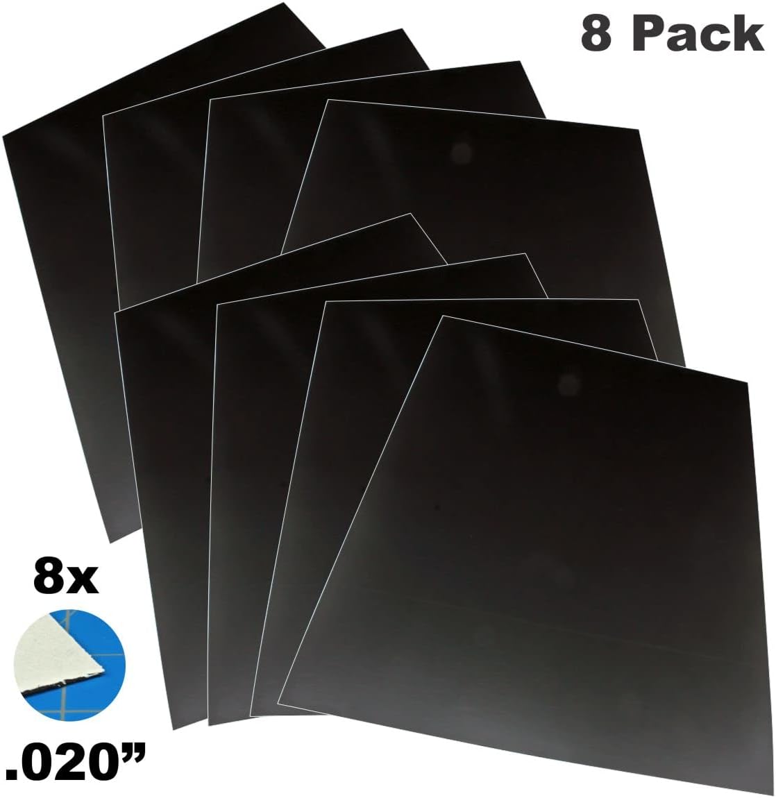 LITKO Hoja magnética flexible  Parte trasera adhesiva fuerte  Pelar y pegar  8.5 x 11 pulgadas  Tamaño carta (paquete de 3, 20 mil)