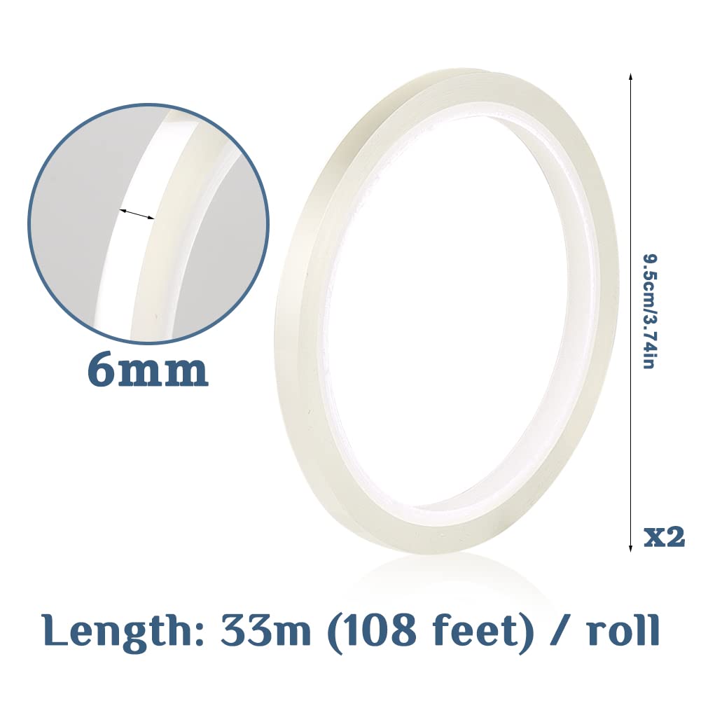 Cinta floral transparente 2 rollos de 14 de pulgada, cinta transparente impermeable para floristería, suministros de arreglos florales, cinta de