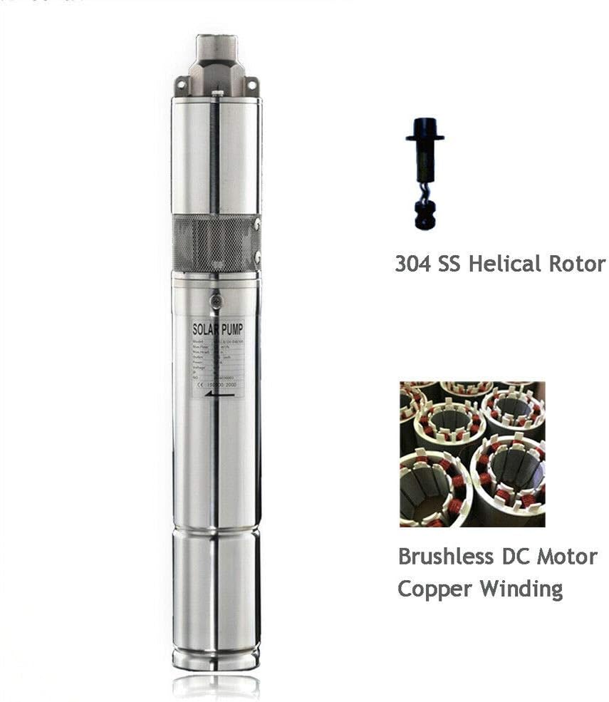 3 “DC bomba de agua solar bomba sumergible bomba de pozo profundo MPPT controlador 36V 400W 1600LH