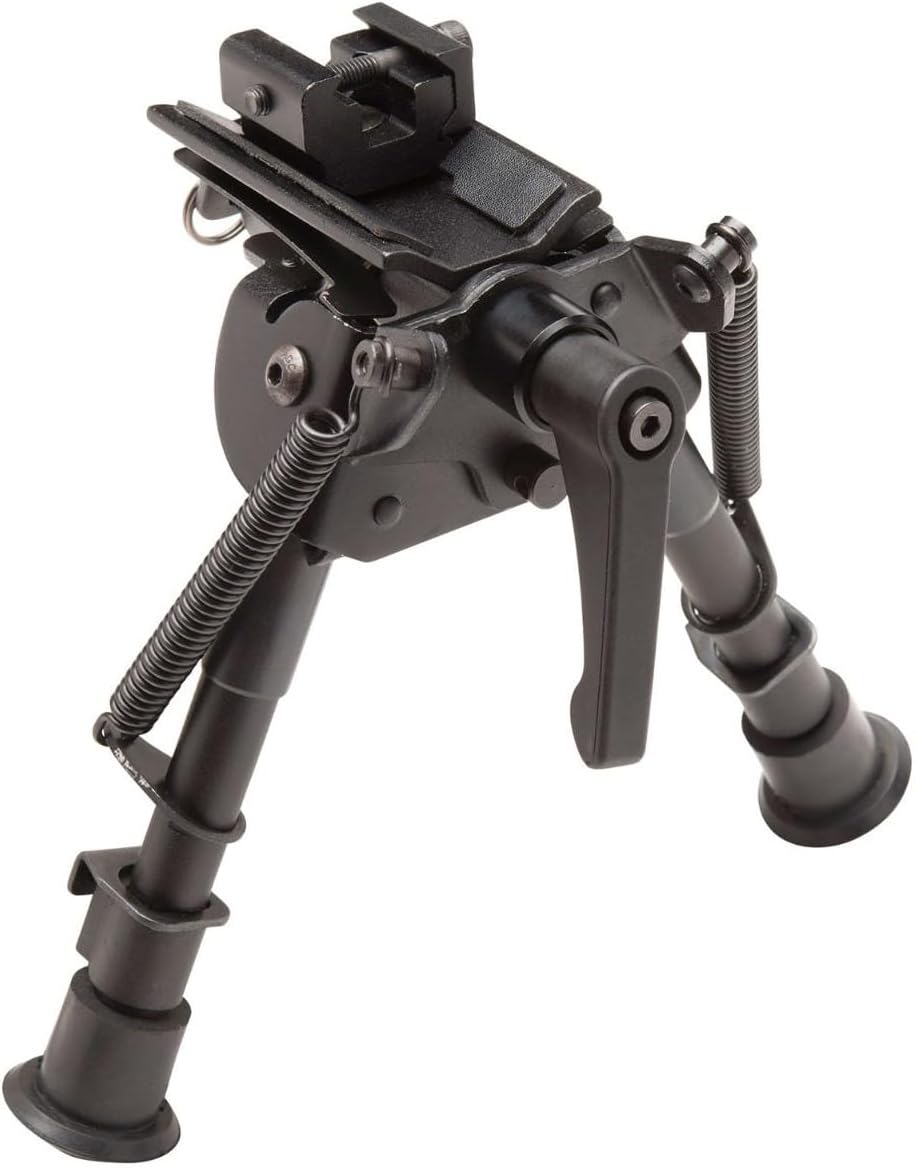 TRUGLO Tac Pod All-Metal Adjustable Lightweight Versatile Durable Portable Rifle Bipod for Bench or Prone Shooting – Base Style & Leg Length Options