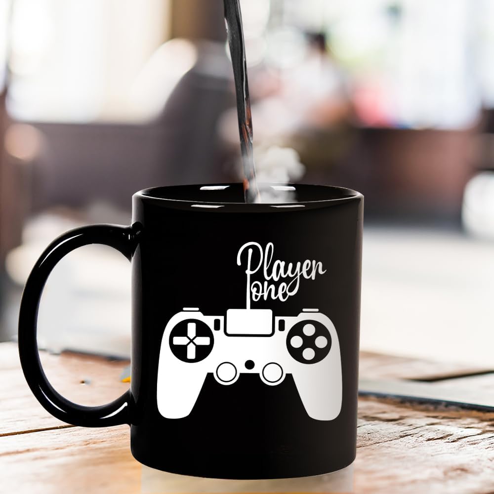 Taza para parejas Player One Player Two Gamer, regalos para parejas, regalos para novio, novia, día de San Valentín, aniversario, cumpleaños,