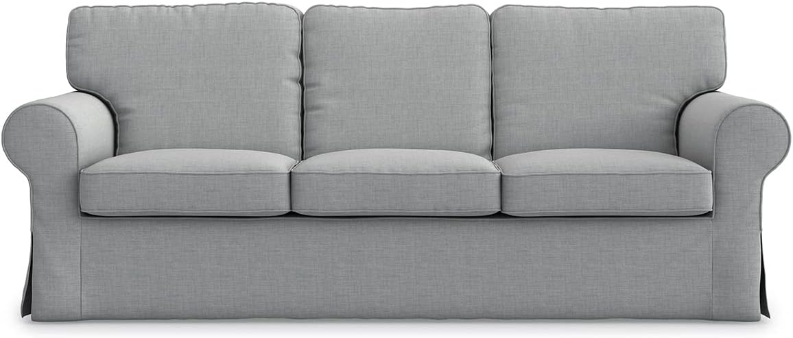 Ektorp – Funda de repuesto para sofá de 3 plazas IKEA Ektorp de 3 asientos, funda para sofá Ektorp, solo funda Ektorp para 3 asientos (gris claro)