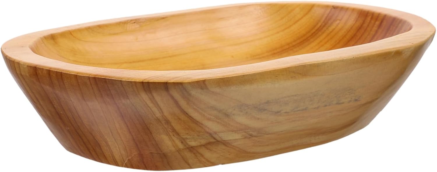 TIDTALEO Bandejas de comida de decoración de madera Bandeja de fruta Tazón de pan de madera Bandeja pequeña Bandeja de madera Frutero de madera