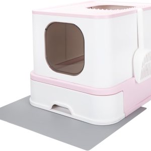 RIZZARI Caja de arena grande plegable para gatos, caja de arena para gatos con tapa, antideslizante, fácil de limpiar y cucharada (actualización, RIZZARI Caja de arena grande plegable para gatos, caja de arena para gatos con tapa, antideslizante, fácil de limpiar y cucharada (actualización,
