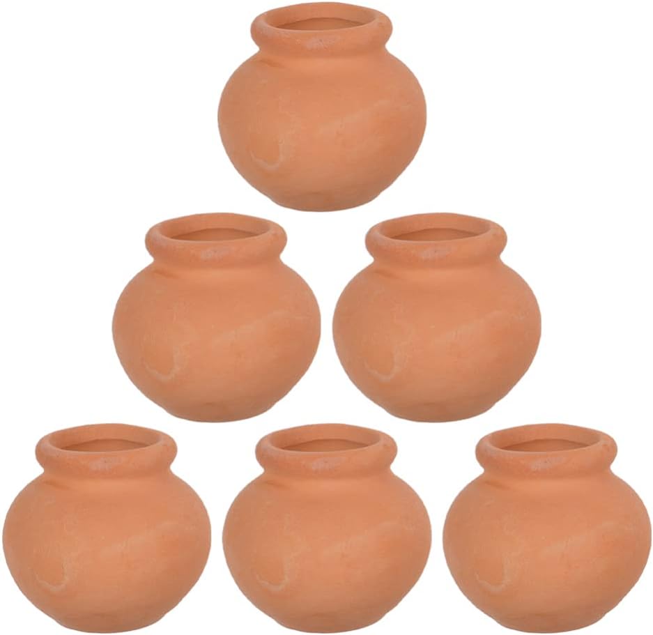 Yardwe 6 macetas de arcilla de terracota, mini macetas de flores para suculentas, cactus, vivero, macetas para bricolaje, hogar y oficina,
