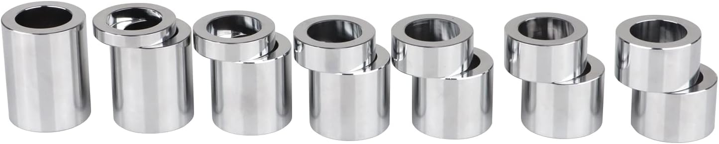 Kit de espaciador de eje de rueda de motocicleta cromado, 1 pulgada, diámetro exterior 1-12 pulgadas (1.50) para Harley Touring Road King Electra