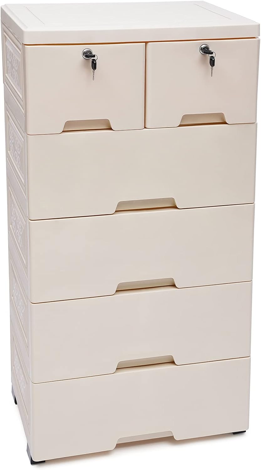 Cómoda de cajones de plástico, armario de almacenamiento con