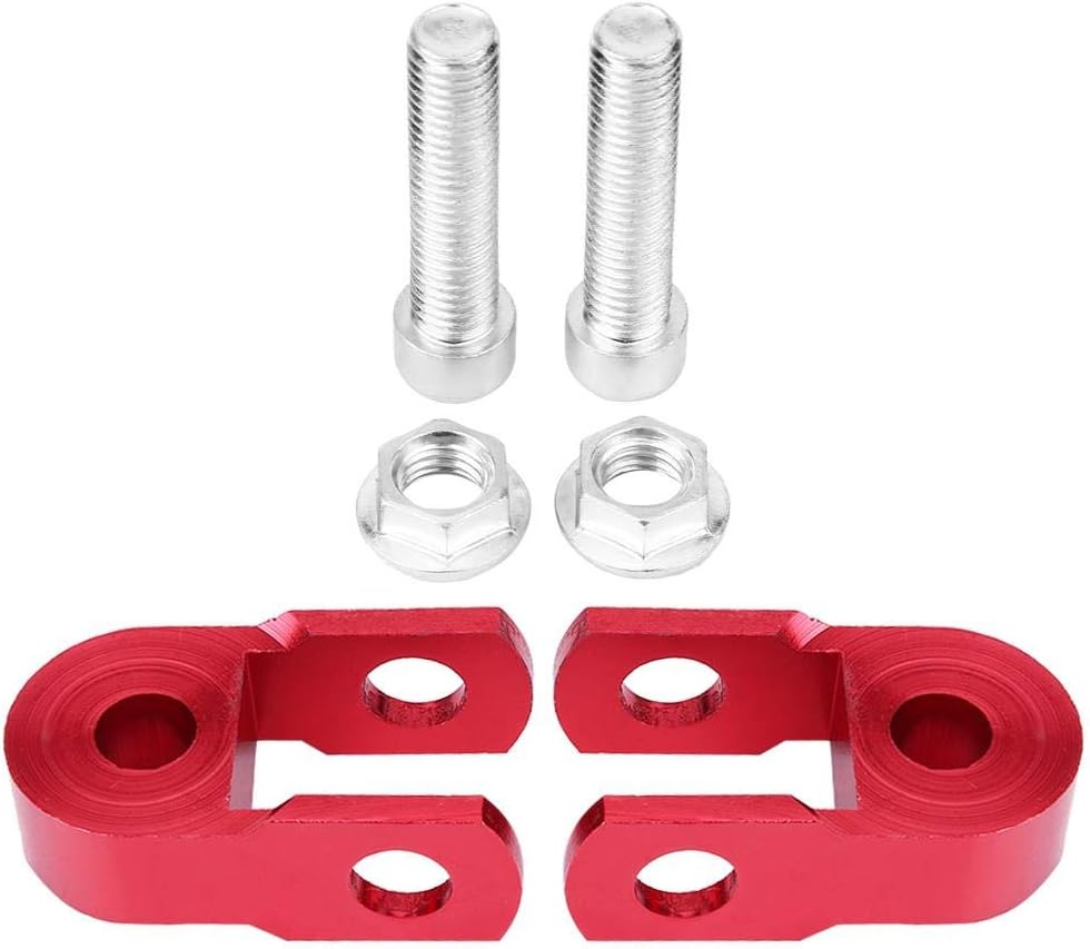 Elevador de choque de motocicleta, 2 piezas universales de amortiguadores traseros para motocicleta, extensión de altura vertical (con tornillo)