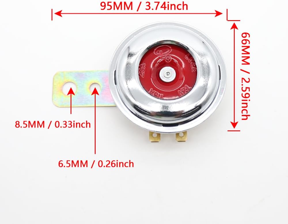 LVEE DL70-002 Universal motocicleta eléctrica bocinas impermeable redondo altavoz 12V 1.5A 105db pequeño cuerno para motocicleta