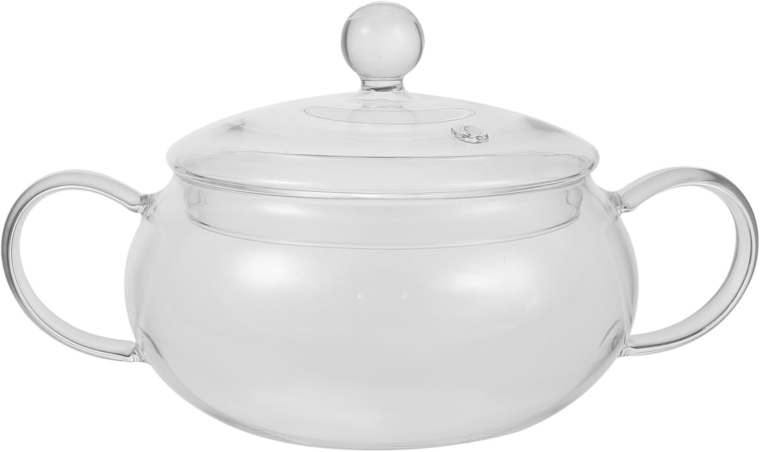 Hemoton Olla de vidrio para cocinar tetera de vidrio, tetera de calefacción, tazón de comida Ramen, olla de calentamiento de leche, cuenco para
