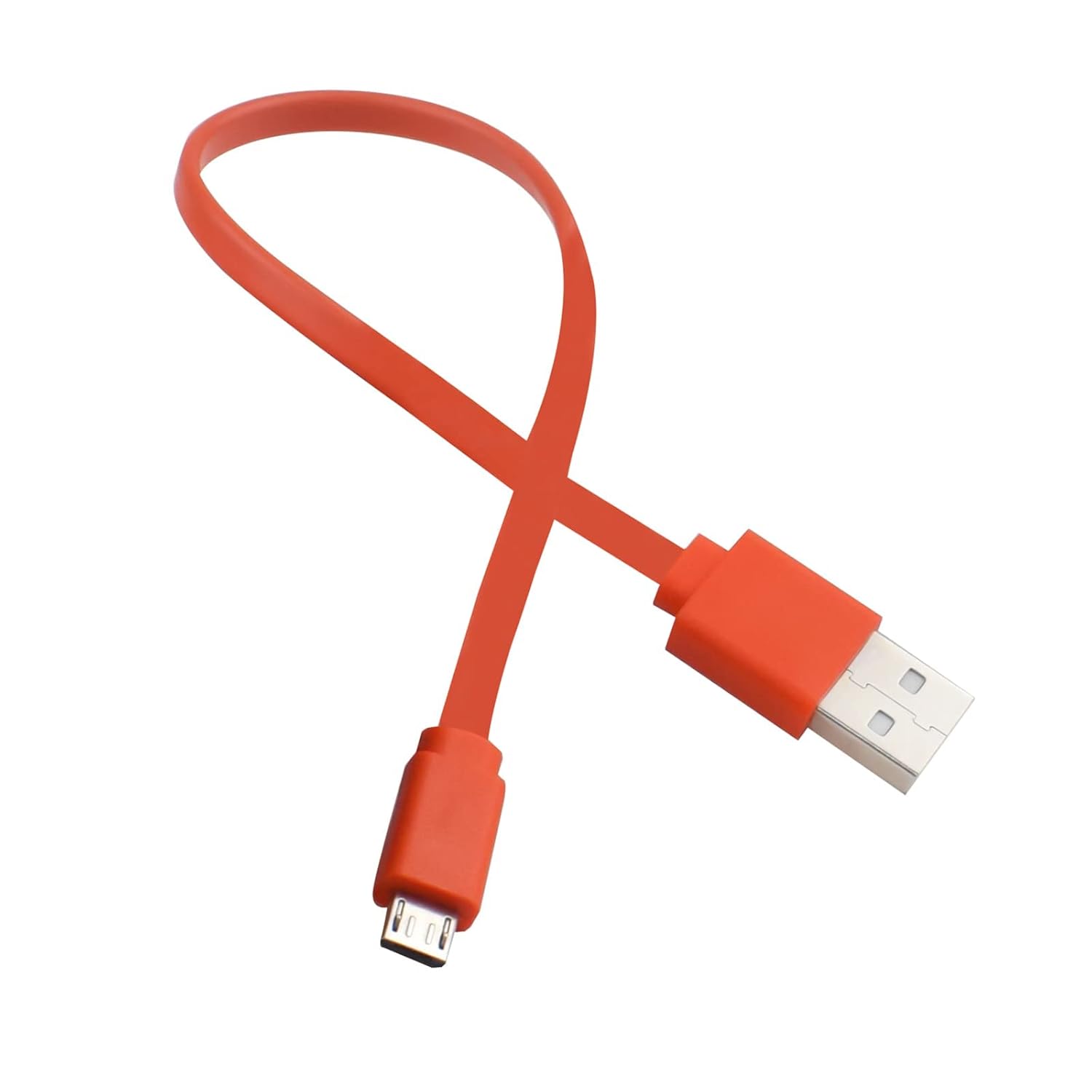 Cable de carga de carga rápida USB para auriculares inalámbricos Bluetooth altavoz auricular – 0.65 pies y naranja