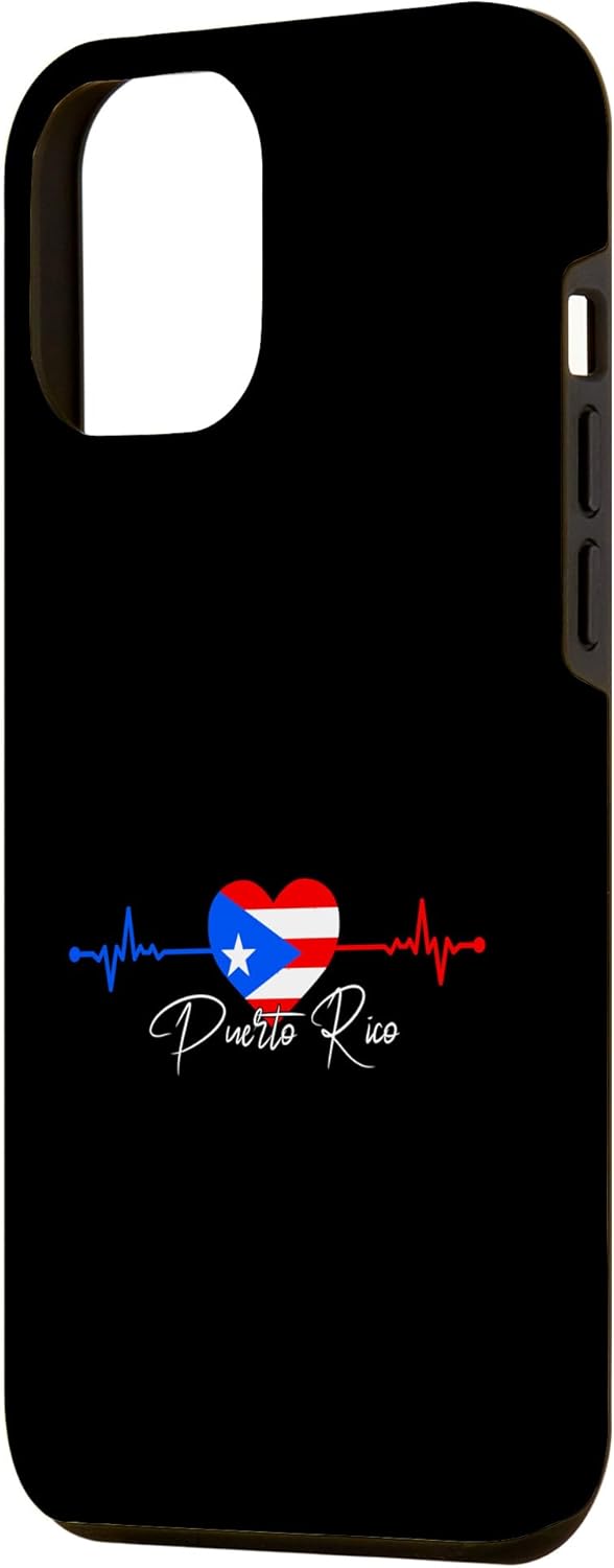 Funda para iPhone 13 Pro Max Puerto Rico Boricua Heartbeat con la bandera de Puerto Rico