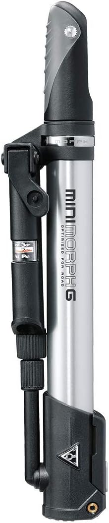 Topeak Mini bomba de morph con calibrador, negro, plata, 26.5 x 5 x 2.8 cm  10.4″ x 2.0″ x 1.1″