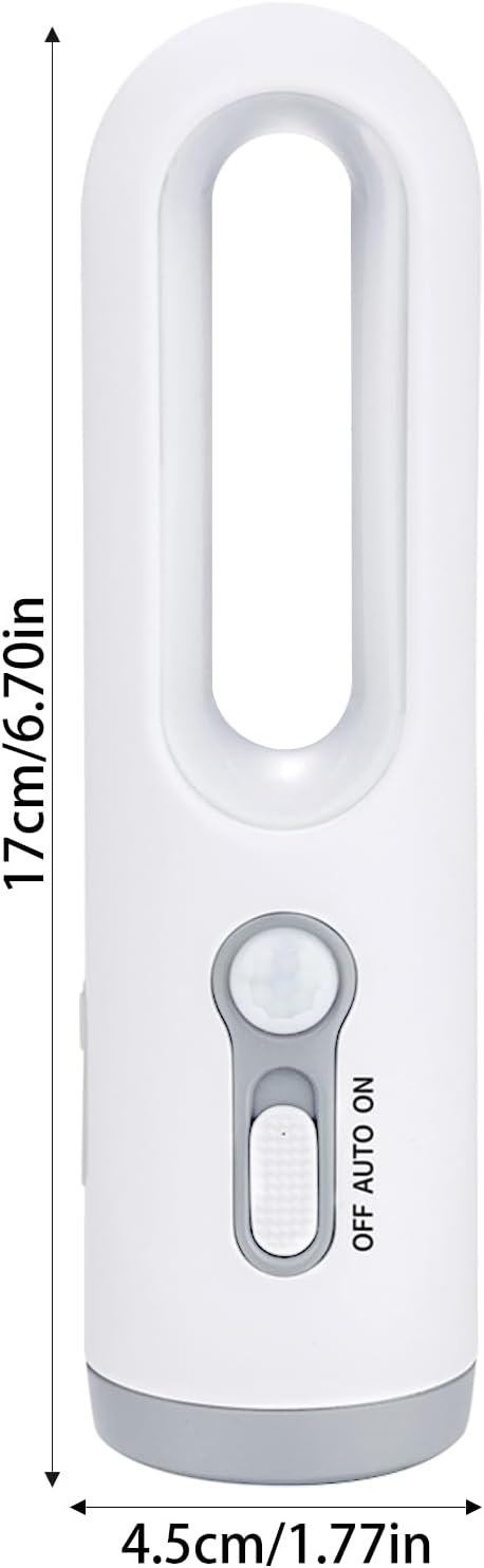 Luz nocturna recargable con sensor de movimiento, 2 en 1 LED, linterna portátil blanca cálida, temperatura de color, 2800 K, sensor de atardecer a