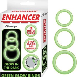 Juego de 3 anillos de brillo verde potenciador Juego de 3 anillos de brillo verde potenciador