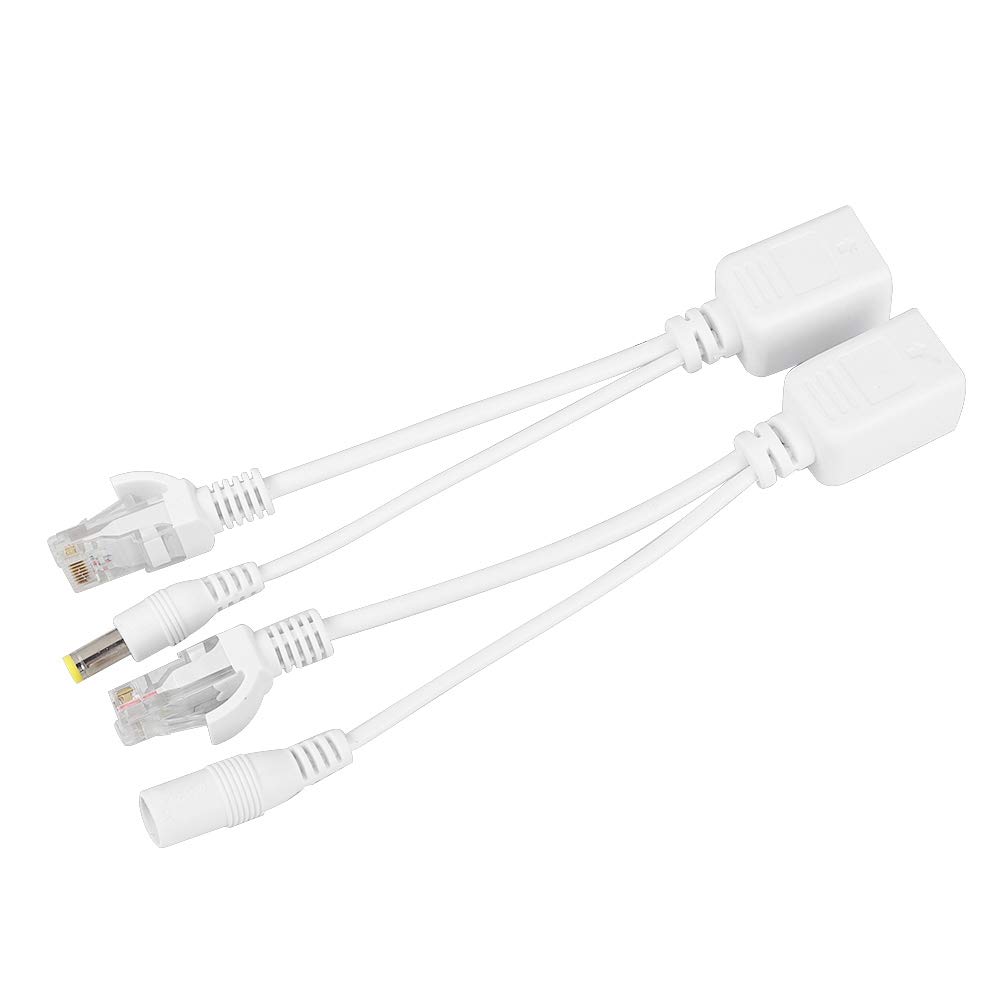 10 pares de cámaras de red Poe Rj45 cable, adaptador de alimentación a través de Ethernet inyector + divisor CC 12 V.