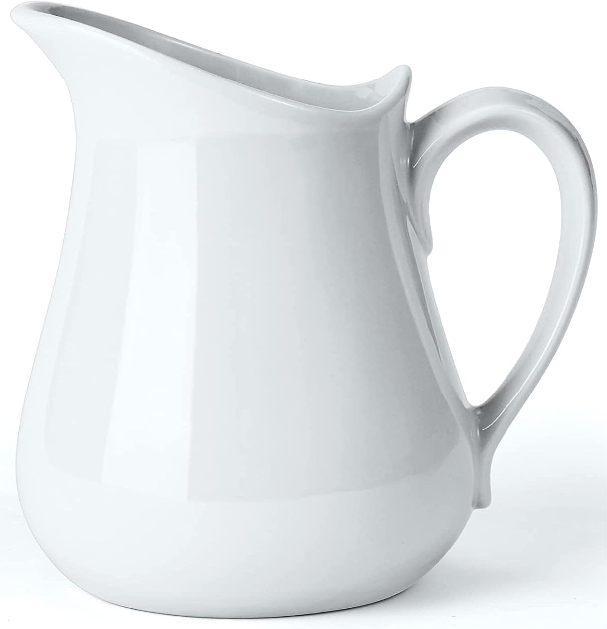 Yedio Jarra de crema de leche de porcelana con asa, jarra de crema de porcelana blanca de 17 onzas para café y té