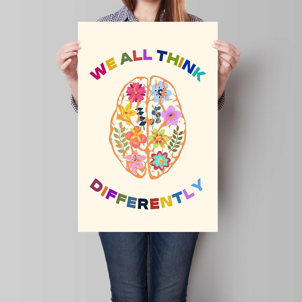 uoyien Pósteres de salud mental mental para aula, terapia de sala de asesoramiento, decoración de pared, afirmaciones, citas, lienzo para pared,