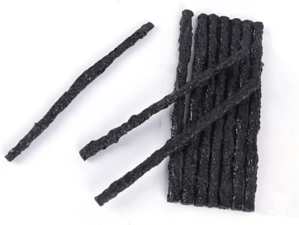 ERINGOGO 150 Uds. Herramienta de reparación de neumáticos, cuerda de reparación de pinchazos de neumáticos de cinta negra, línea de reparación de