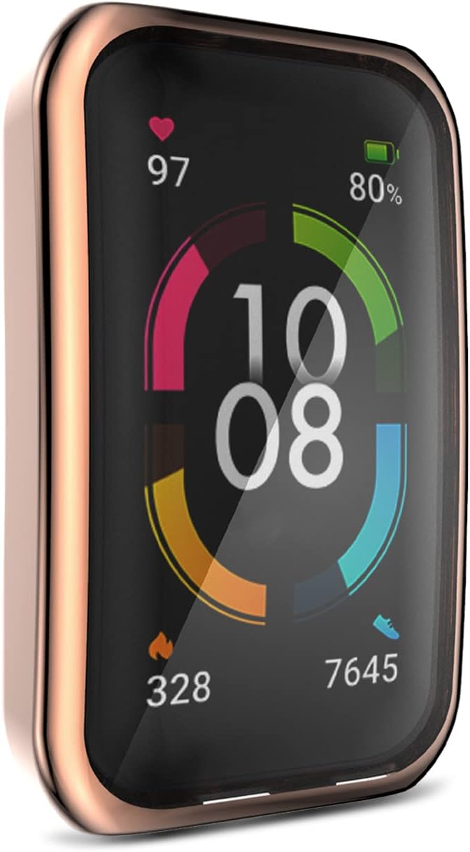 WUWOCJ Funda protectora de pantalla compatible con Huawei Band 7Huawei Band 6Huawei Band 6 ProHonor Band 6 TPU Bumper All Around Funda protectora