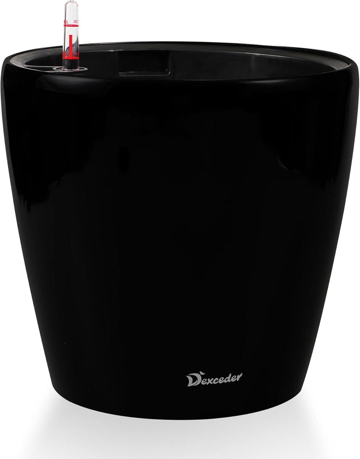 Dexceder Maceta de riego automático de 15 x 14 pulgadas con ruedas para interiores y exteriores, diseño de maceta interior, maceta gruesa de pie con