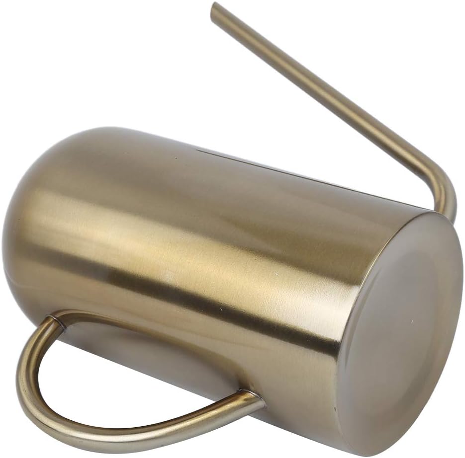 Fydun Stainl Steel Spout Wate Can Garden Wate Pot Irrigation Tool Gold 1.5L Stainl Steel Spout Wate for Family