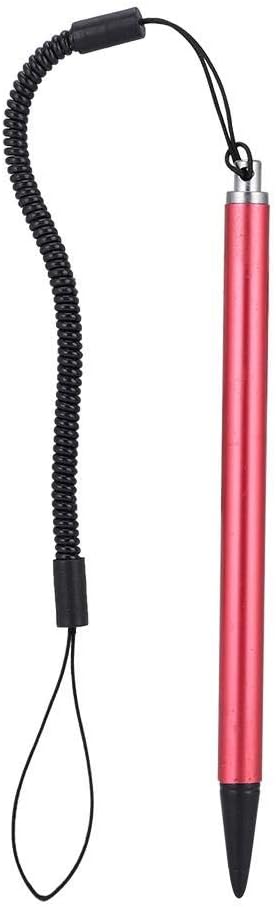 Lápiz táctil universal, lápiz táctil negroplatarojo resistivo POS PDA Navigator Tablet Screen Touch Painting Pen con cuerda de resorte colgante