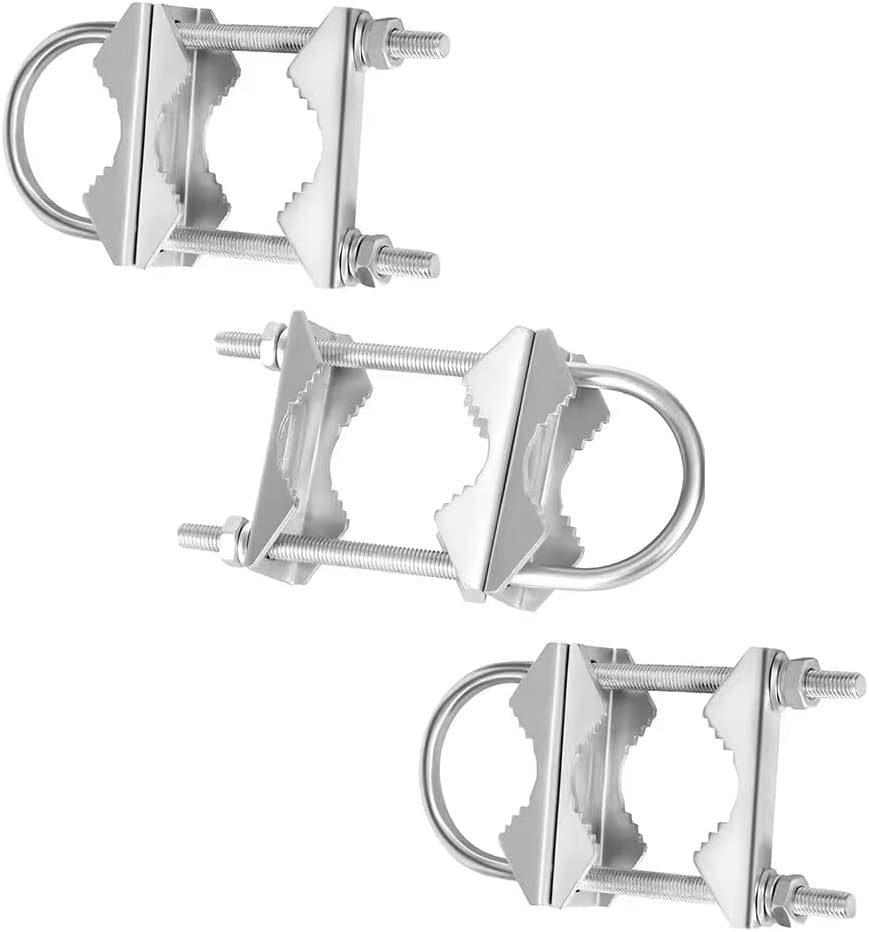 Slinkdsco – Abrazadera de mástil de doble antena pesada en V, pernos en U, accesorios de montaje de tubería para TV CB, antena de jamón, sombrillas,