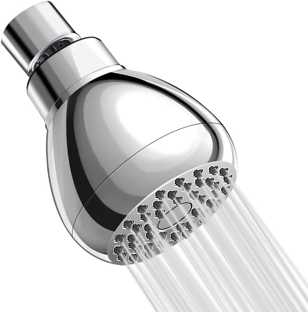 Cabezal de ducha fijo de alta presión de 3 pulgadas, cabezal de ducha de cobre de agua con bola giratoria ajustable y filtro, acabado cromado,