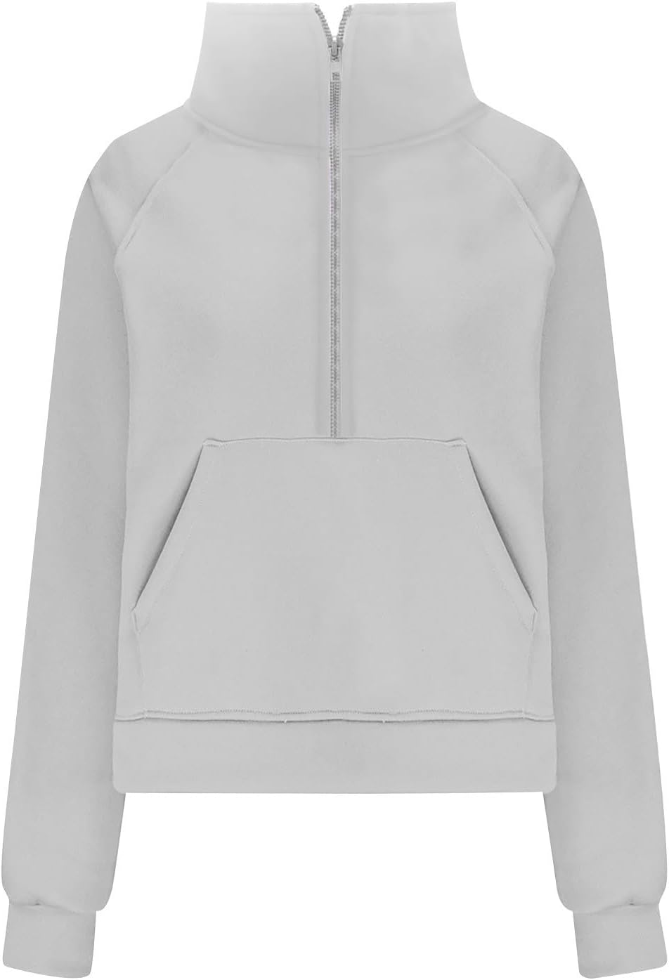 Ssuyeuri Sudadera con cremallera de un cuarto para mujer, sudadera con bolsillo, Y2K media cremallera, ropa de invierno de forro polar 2023
