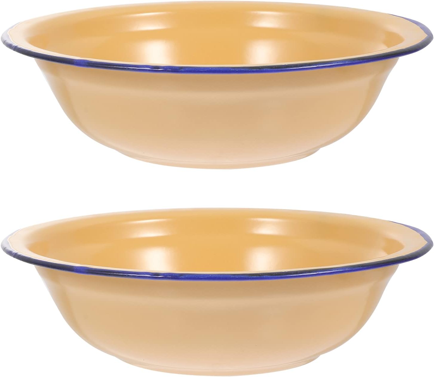Hemoton Vintage Decor – 2 cuencos esmaltados vintage, cuencos de esmalte engrosados, platos de sopa redondos para ensalada, cuenco de sopa para