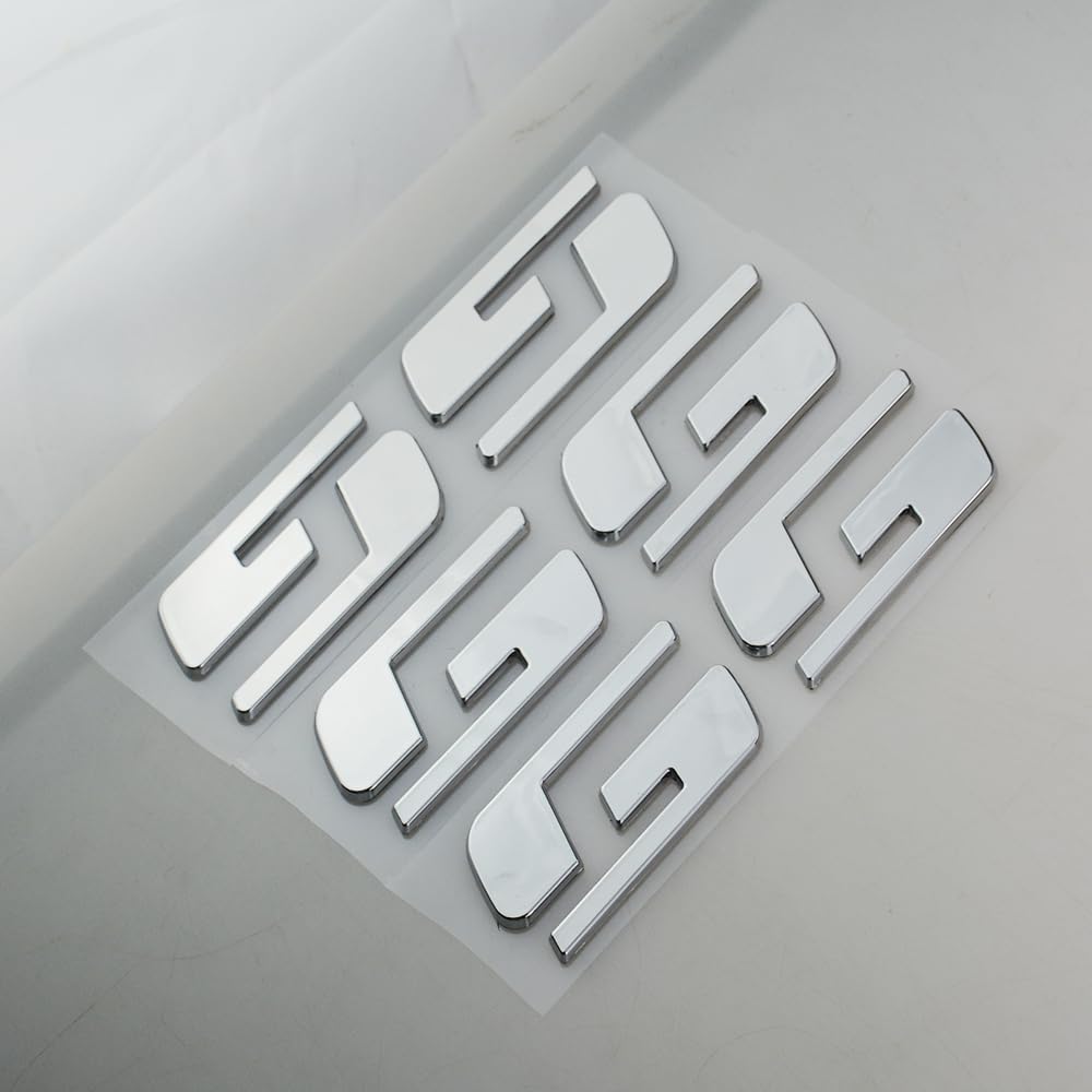 3 calcomanías de repuesto para placa de identificación con logotipo 3D SS para Silverado Sierra (cromado)
