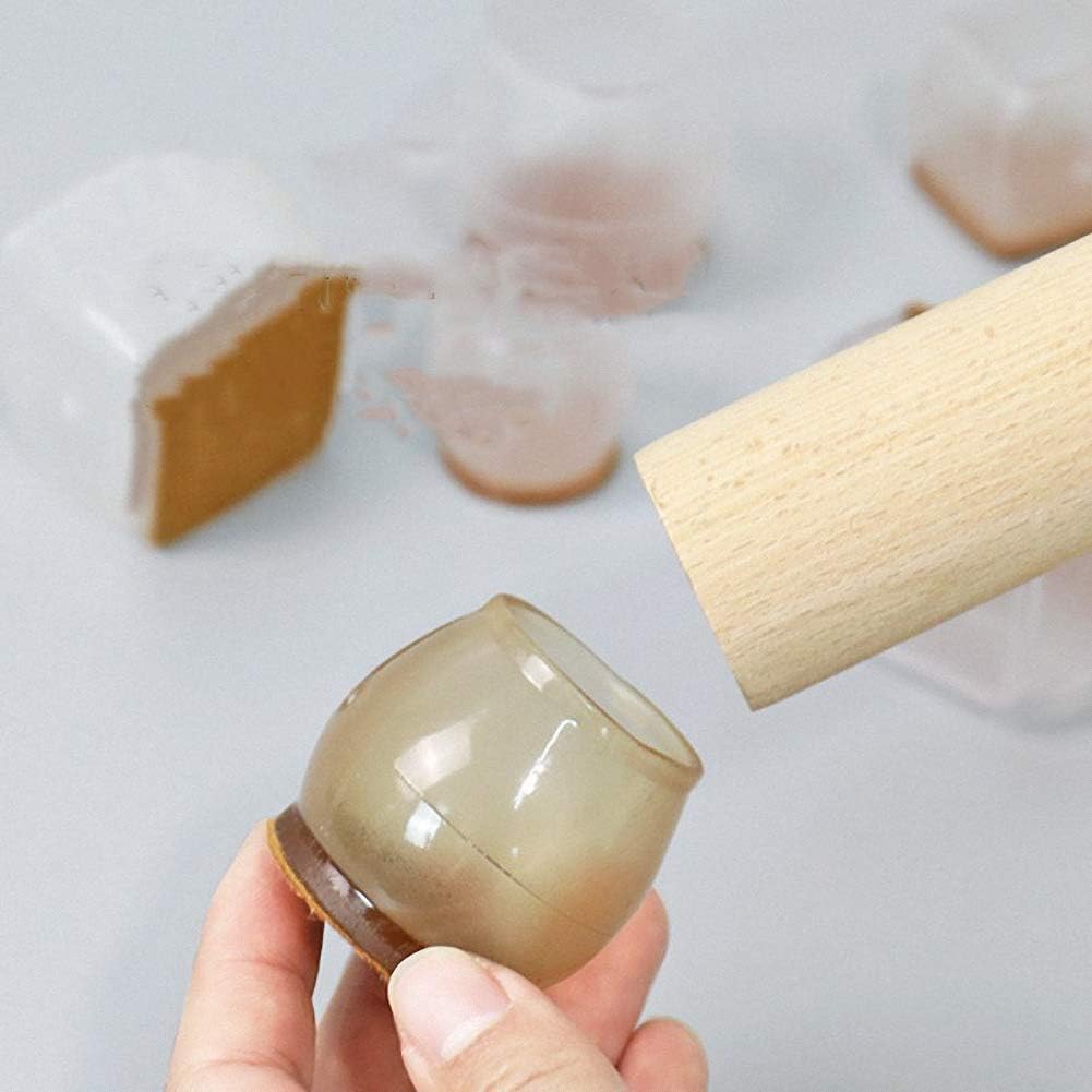 Ulalaza Juego de 16 tapas cuadradas para patas de silla, protectores con parte inferior de fieltro, goma termoplástica, tapas para patas de muebles,