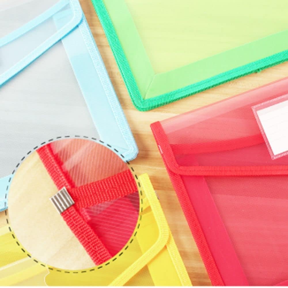 Carpeta de archivos, bolsa de archivos transparente, bolsa de almacenamiento para organización del hogar con botón, bolsa de documentos de gran